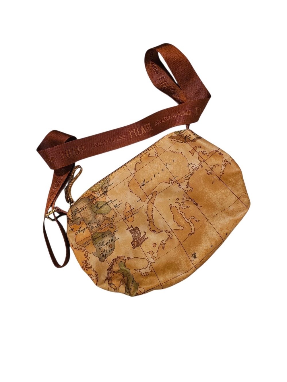Alviero Martini 1A Classe Tan Leather Logo Patch Crossbody - Picture 2 of 7